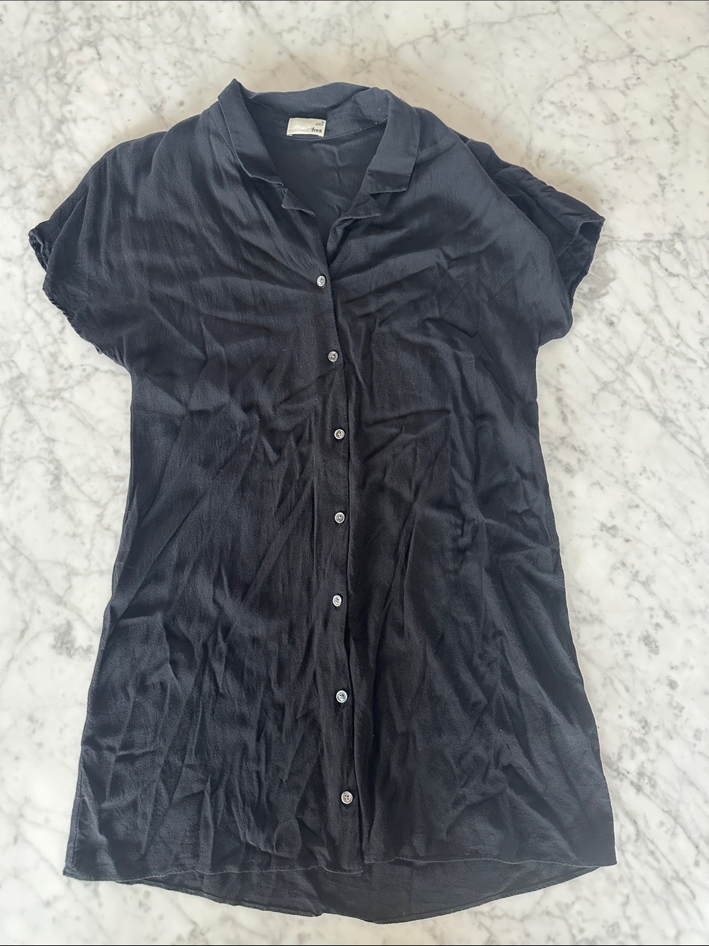 Aritzia Wilfred Free Button Down Black Dress